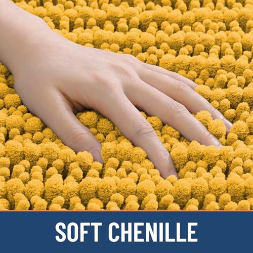 Smiry Bathroom Rugs 34X21, Extra Soft Rubber Backing Chenille Bath Mats