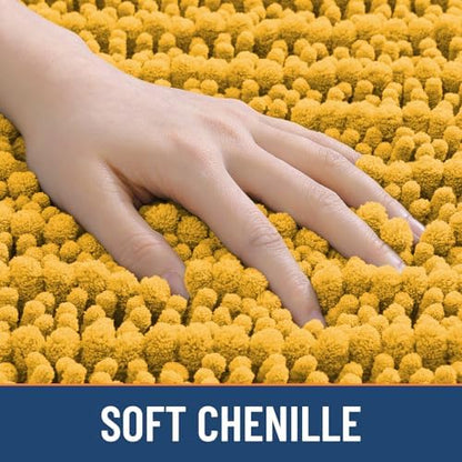 Smiry Bathroom Rugs 34X21, Extra Soft Rubber Backing Chenille Bath Mats