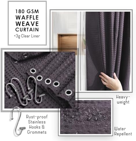 Clara Clark Purple Bathroom Set, Bathroom Sets with Shower Curtain and Rugs