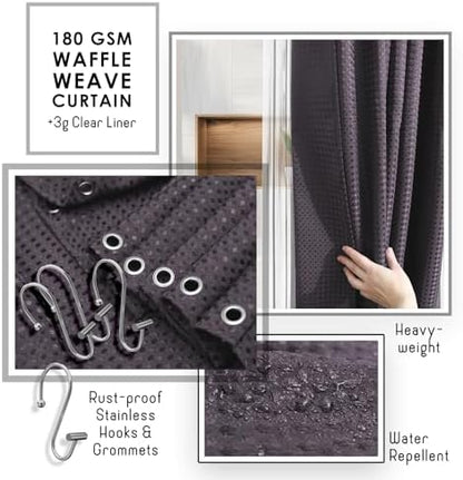 Clara Clark Purple Bathroom Set, Shower Curtain Set, Bathroom Accessory Set
