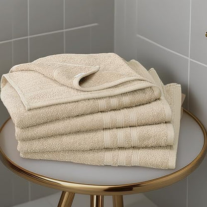 Tens Towels 4 Piece Bath Towels 27x54 Inches, Beige