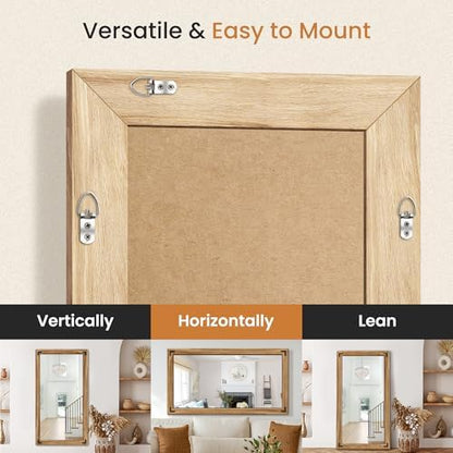 Wood Framed Bathroom Vanity Mirror for Wall, 30"x55" Farmhouse Mirror