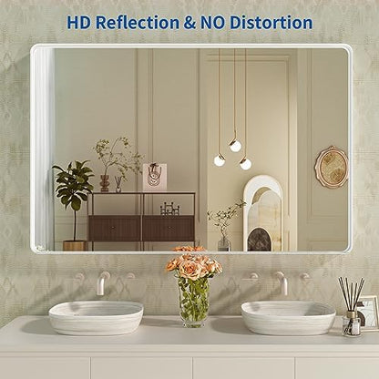 WEER White Bathroom Vanity Mirror 55x36 Inch