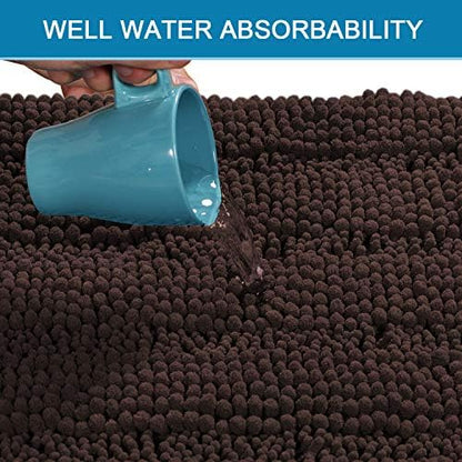 H.VERSAILTEX Bathroom Rugs Bath Mat Runner Rug Non Slip Kitchen Rug Extra Long Bath Rug Runners Oversized 59" x 20" Absorbent Washable Dry Fast Plush Area Rug for Bathroom/Bedroom - Chocolate