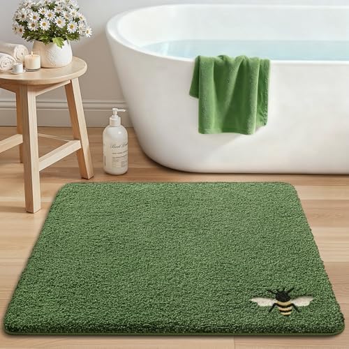 LUMI Square Bathroom Rug 32x32, Soft Absorbent Bath Mat, Non Slip