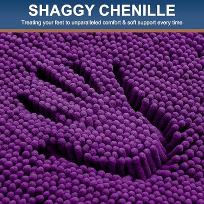 Smiry Bathroom Rugs 30X20, Luxury Chenille Extra Soft Absorbent Bath Mat