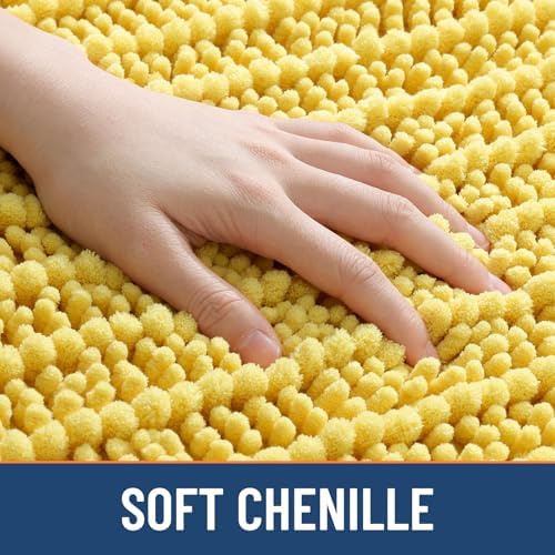 Smiry Bathroom Rugs 70X24, Extra Soft Rubber Backing Chenille Bath Mats