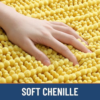 Smiry Bathroom Rugs 70X24, Extra Soft Rubber Backing Chenille Bath Mats