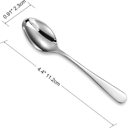 KEAWELL Premium Louise Coffee Spoons, 18/10 Stainless Steel, 4.4-Inch Demitasse Espresso Size, Set of 6, Dishwasher Safe (4.4 inches, 6)
