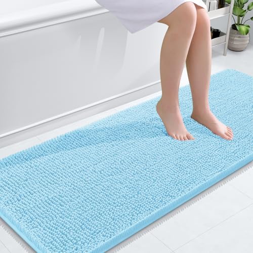 OLANLY Bathroom Runner Rugs 59x24, Extra Soft Absorbent Chenille Bath Rugs