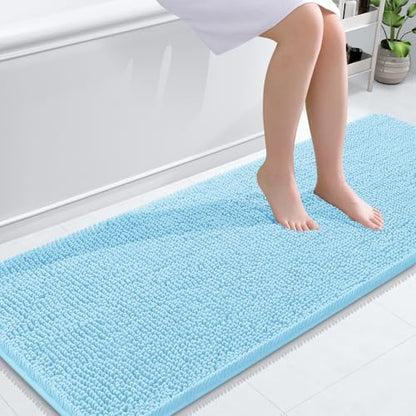 OLANLY Bathroom Runner Rugs 59x24, Extra Soft Absorbent Chenille Bath Rugs