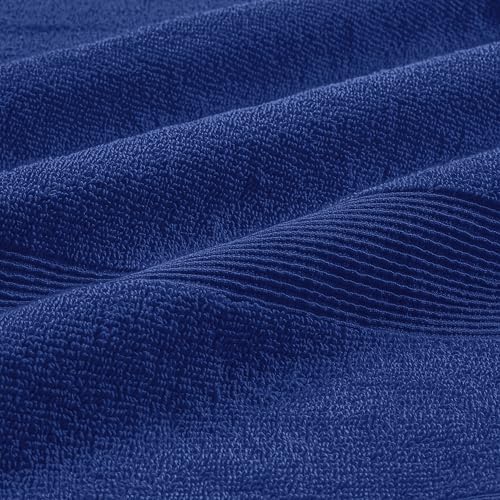Belizzi Home 8 Piece Towel Set 100% Ring Spun Cotton, 2 Bath Towels 27x54, 2 Hand Towels 16x28 and 4 Washcloths 13x13 - Ultra Soft Highly Absorbent Machine Washable Hotel Spa Quality - Navy Blue