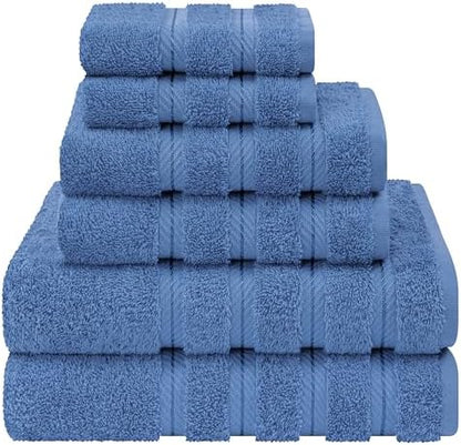 American Soft Linen 100% Cotton Luxury Turkish Towels, 6 Piece Towel Set