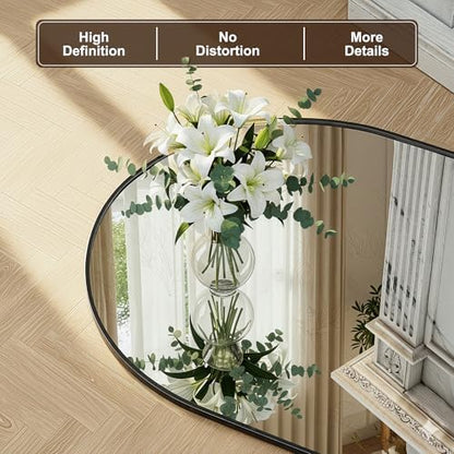 FICTOR 30" x 55" Arched Bathroom Vanity Mirror for Over Sink, Black