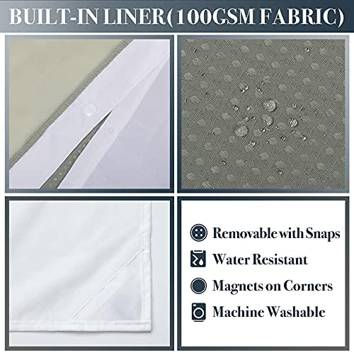 N&Y HOME Stall Waffle Weave Shower Curtain with Snap-in Liner 36x72, Sage