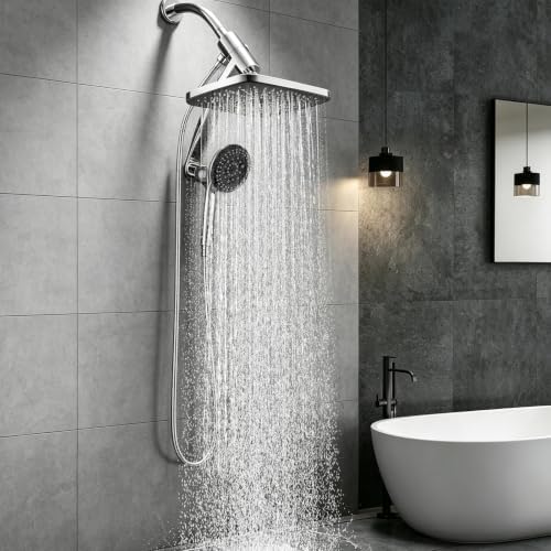 12 Inch High Pressure Rain Shower Head Combo,9 Settings Shower Handheld