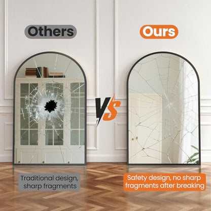 Sweetcrispy 26"x38" Arched Bathroom Mirror, Bathroom Mirrors for Over Sink