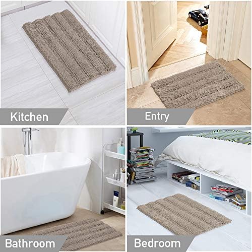 Turquoize Bathroom Rug Set, 2 Piece Soft Absorbent Chenille Bath Rug Set