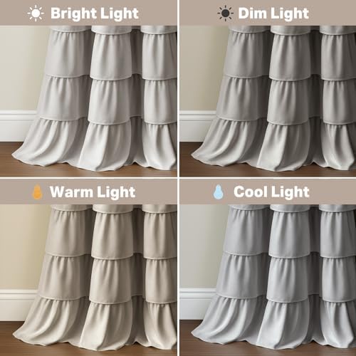 Seasonwood Ruffle Shower Curtain Gray, 72" x 72"