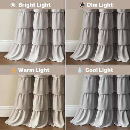 Seasonwood Ruffle Shower Curtain Gray, 72" x 72"
