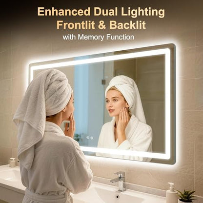 LED Bathroom Mirror, 50"x30" Bathroom Vanity Mirror with Lights
