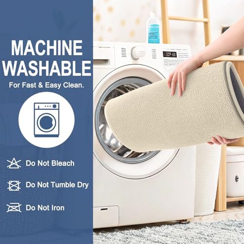 OLANLY Memory Foam Bathroom Runner Rug 59x20, Absorbent Long Bath Mat, Sand