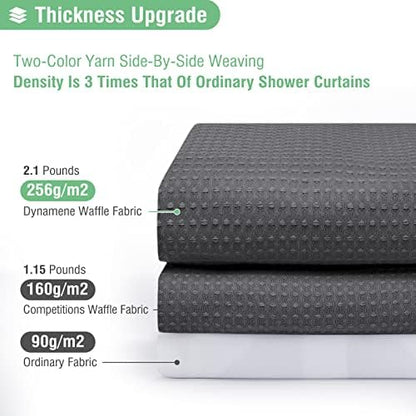 Dynamene Stall Waffle Shower Curtain 256 GSM Heavy 60"x72" Charcoal Grey