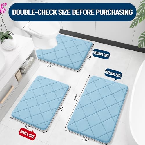 OLANLY Memory Foam Bath Mat 47x32, Ultra Soft and Absorbent Bathroom Rugs