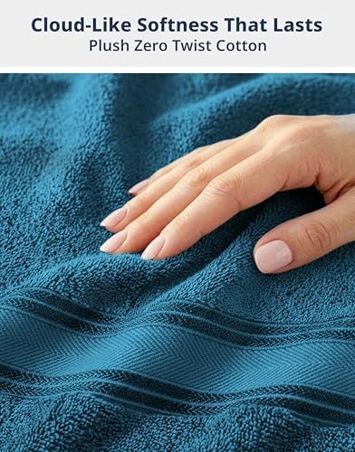 LANE LINEN Towel Set for Bathroom Soft Absorbent Quick Dry - Sea Port