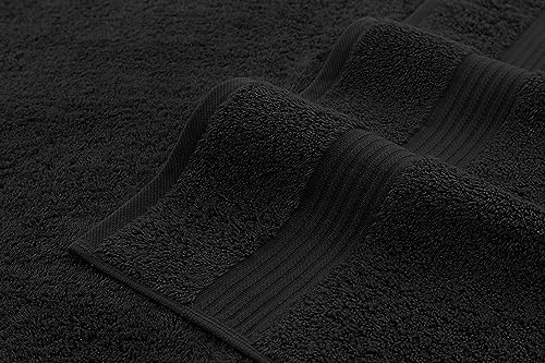 American Veteran Towel, 100% Cotton Turkish 6 Piece Towel Set, Luxury Towels Set of 6 for Bathroom Essentials, 2 Bath Towels 2 Hand Towels 2 Washcloths, Black