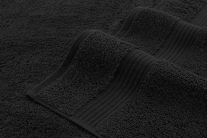 American Veteran Towel, 100% Cotton Turkish 6 Piece Towel Set, Luxury Towels Set of 6 for Bathroom Essentials, 2 Bath Towels 2 Hand Towels 2 Washcloths, Black
