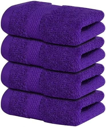 Infinitee Xclusives 100% Cotton Luxury Wash Cloths for Showering - 4 Pack