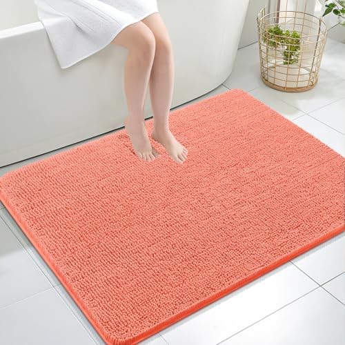 OLANLY Large Bathroom Rugs 40x32, Extra Soft Absorbent Chenille Bath Rugs