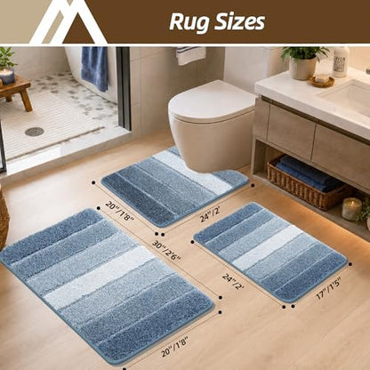 COSY HOMEER Toilet Rugs U-Shaped 24"x20", Ultra Soft Absorbent Bath Mat