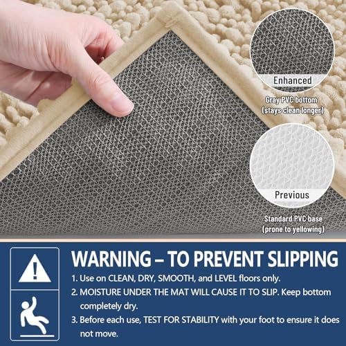 Arotive Bathroom Rugs Mat 30x17, Soft Absorbent Chenille Shaggy Bath Mat