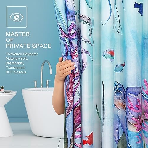 Ocean Shower Curtain, Kids Shower Curtain for Bathroom 72x72