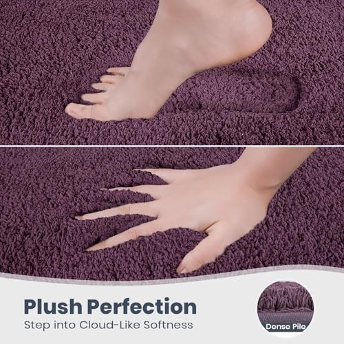 PURRUGS Bathroom Rug, Bath Mat, 24" x 36", Purple