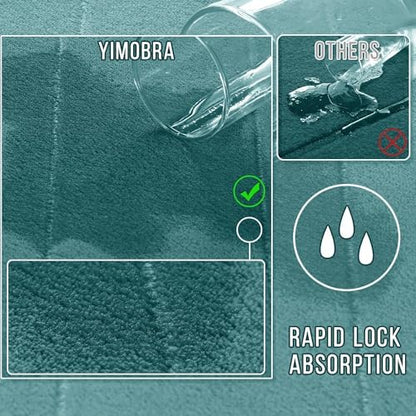 Yimobra Bathroom Runner Rugs 72"x24" Non Slip Washable Memory Foam Bath Mat, Super Soft Water Absorbent Hallway Carpet for Vanity Tub Shower, Teal