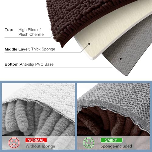 Smiry Toilet Rugs U-Shaped 24x20, Extra Soft Absorbent Contoured Bath Mat