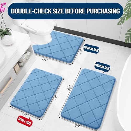 OLANLY Memory Foam Bath Mat 59x34, Ultra Soft and Absorbent Bathroom Rugs