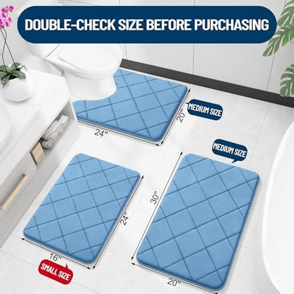OLANLY Memory Foam Toilet Rugs U-Shaped 24x20, Ultra Soft and Absorbent