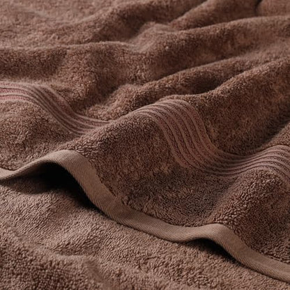 Superior Egyptian Cotton Bath Towel Set, Home Bathroom Towels, Master, Guest Bath, Decor Essentials, Quick Dry, Absorbent, Large Body Towels, Spa, Hotel, Resort, Adult, Kids, Set of 2, Mocha