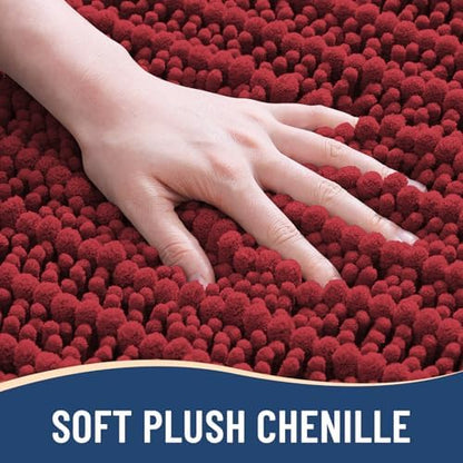 Arotive Bathroom Rugs Mat 34x21, Soft Absorbent Chenille Shaggy Bath Mat