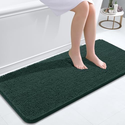OLANLY Bathroom Runner Rugs 47x20, Extra Soft Absorbent Chenille Bath Rugs