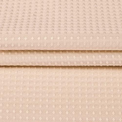 River Dream Heavyweight Waffle No Hook Shower Curtain with Liner,Pink,71x74