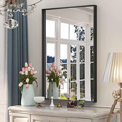 Keonjinn 24x36 Inch Black Bathroom Mirror for Over Sink, Modern Farmhouse