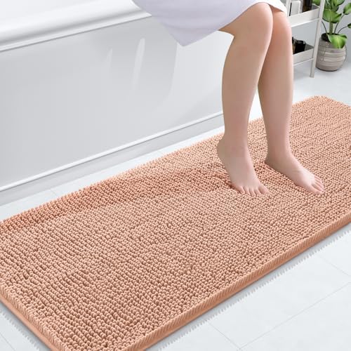 OLANLY Bathroom Runner Rugs 59x24, Extra Soft Absorbent Chenille Bath Rugs