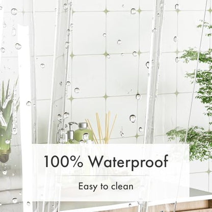 Amazer Extra Long Shower Curtain Liner, 72 x 96 Clear Plastic Shower Liner PEVA Waterproof Medium Weight Shower Curtains for Bathroom with Magnets and Grommets