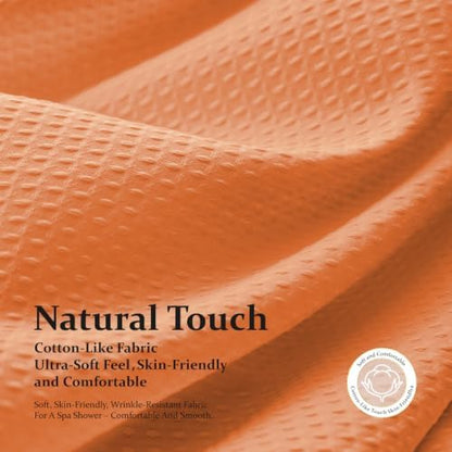 Dynamene Waffle Shower Curtain 256 GSM Heavy Duty Fabric 72x72 Burnt Orange