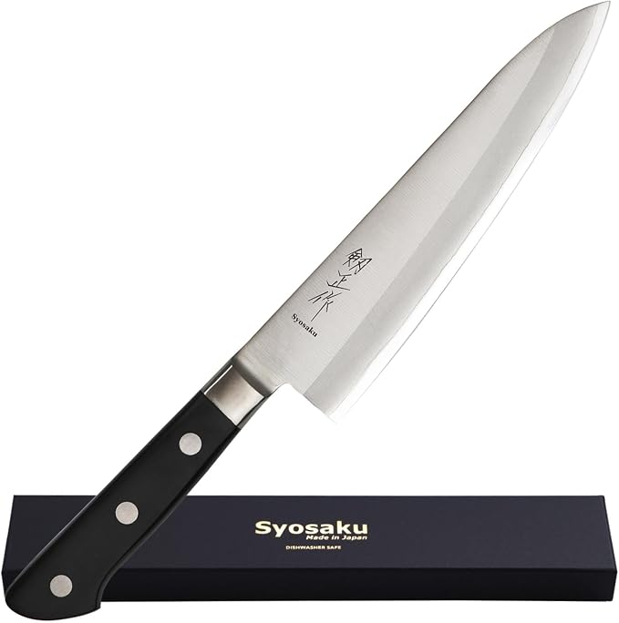 Japanese Chef Knife Molybdenum Vanadium Stainless Steel with Bolster, Gyuto 7-inch (180mm) Dishwasher Safe